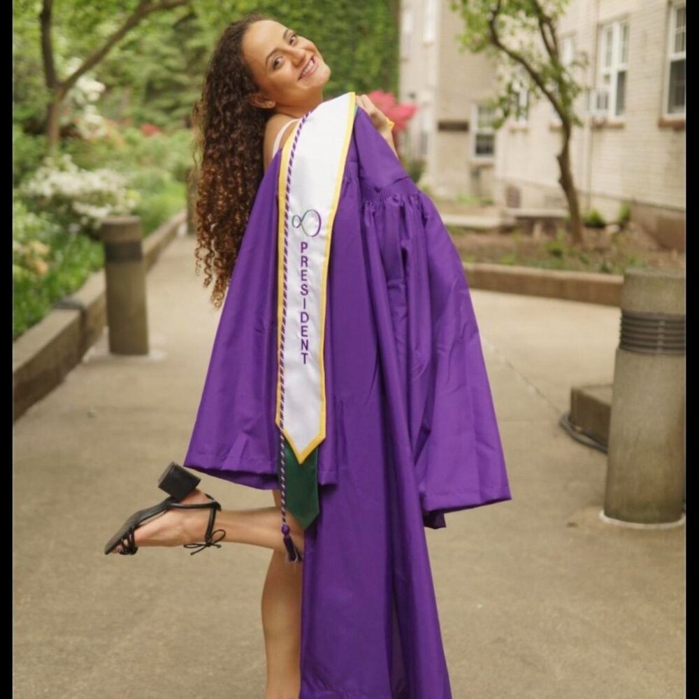Purple graduation gown!